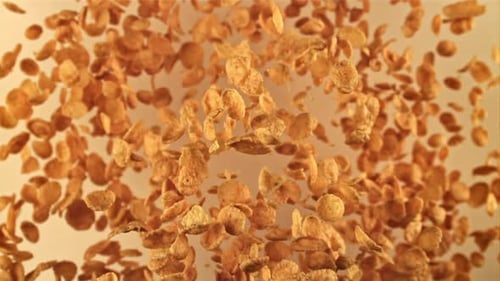 Golden Cornflakes Floating in the Air