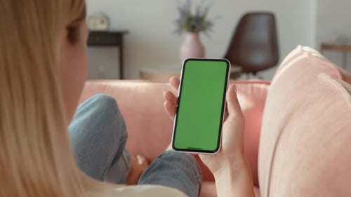 Phone with Green Screen and Chroma Key. Chromakey Mockup with Tracking Markers