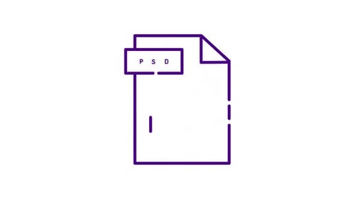 Animated PSD File Icon Drawing