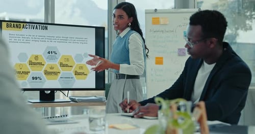 Business Presentation in a Modern Office Space