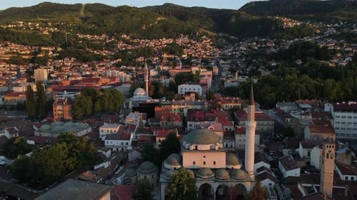 Panoramic sunset view of Sarajevo