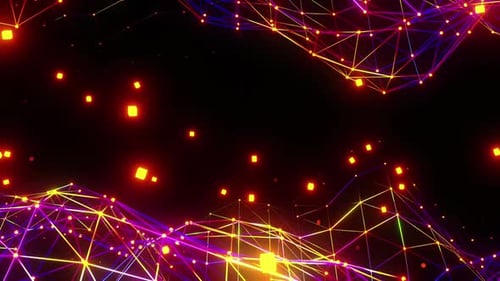 Neon Abstract Network Tunnel Background Loop