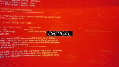 Crítico na tela de fundo do Warning Hack