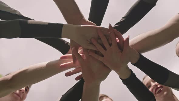 Team of Young People Stacking Hands Together, Sports Stock Footage ft ...