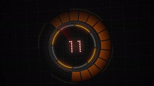 Futuristic Digital HUD Percentage Counter Animation