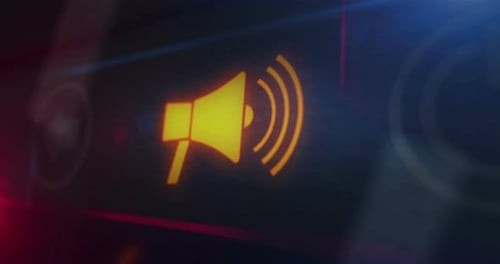 Futuristic Digital Megaphone Icon Reveal