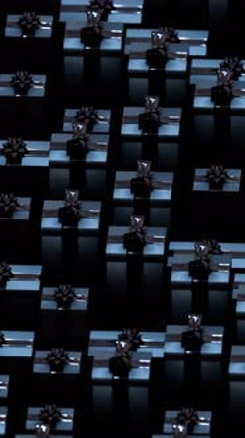 Modern Animated Blue Gift Boxes Celebration Pattern Loop