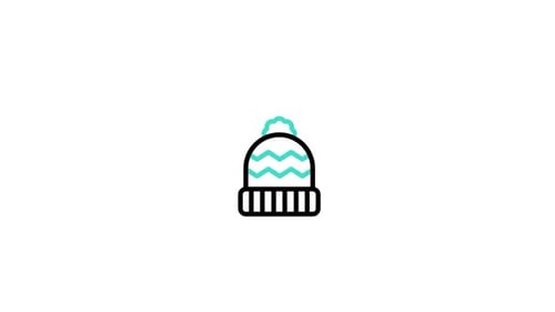 Animated Flat Design Winter Hat Icon for Seasonal Content