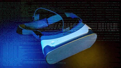 Vr Headset with Coloured Lighting
