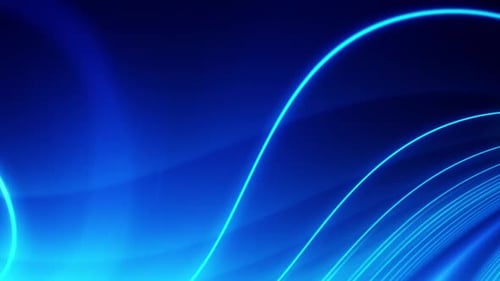 Glowing Blue Neon Wavy Lines Animated Background