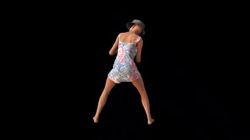 3D Animated Woman Twerking Isolated on Black 3D Animated Woman Twerking Isolated on Black