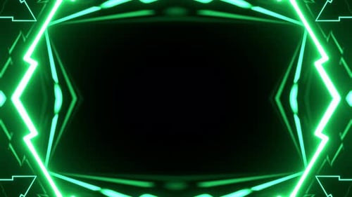 Green And Pink Infinite Symmetrical Laser Neon Abstract Background Vj Loop In 4K