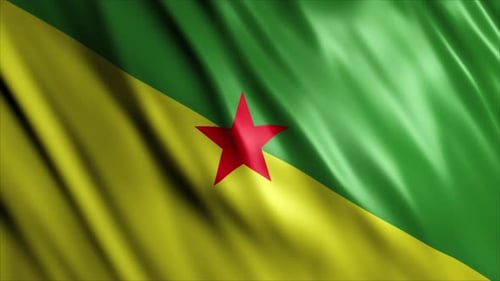 French Guiana Flag Waving Loop