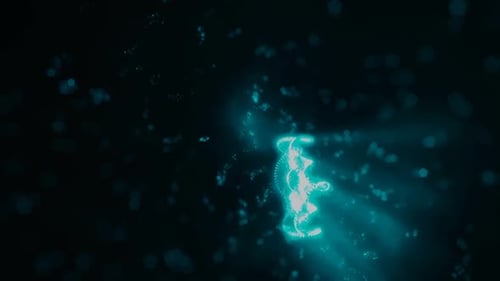 Animation zum Kreisen eines grünen glitzernden Rings