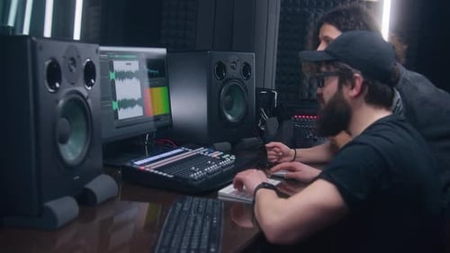 Audio Engineer and Singer Create Song in DAW Software