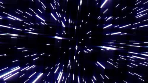 Blue Speed Lights Flying in Space