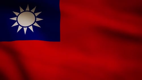 Realistic Taiwan Flag Waving Seamless Loop