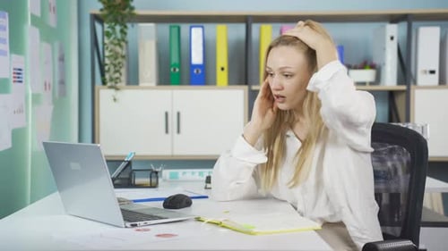 Erfolglose Geschäftsfrau und Stress.