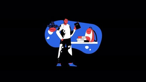 Animated Student Reading Books Education Concept