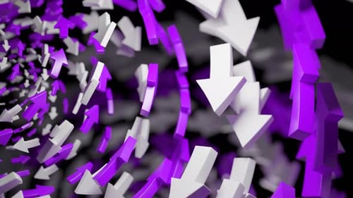 Abstract contrasting flying arrows