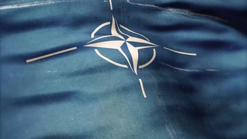 Realistic Grunge NATO Flag Waving Animation