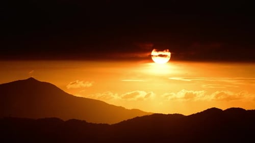 Majestic Sunrise Over Mountains Time Lapse