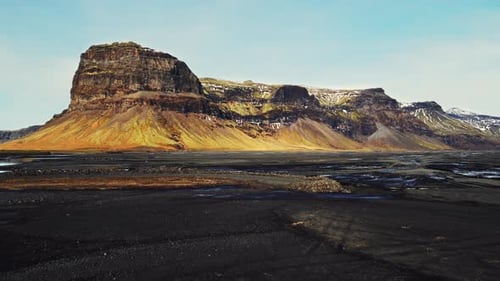 Aerial View of Massive Mountain Range