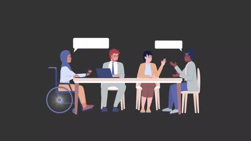 Animated Discussion Characters