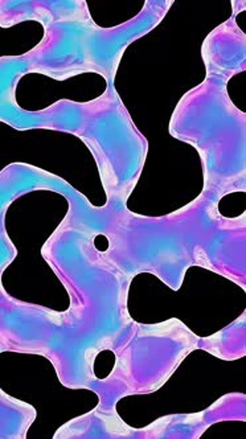 Abstract Iridescent Fluid Shapes Morphing Background Vertical