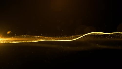 Abstract Golden Particle Flowing Wave Motion Background