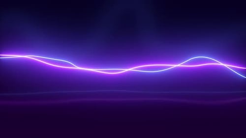 3d Abstract Blue Neon Lines Moving