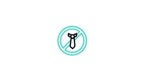 Minimalist Animated No Tie Icon for Workplace Guidelines