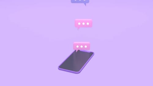 3D Smartphone Receiving Dynamic Chat Messages