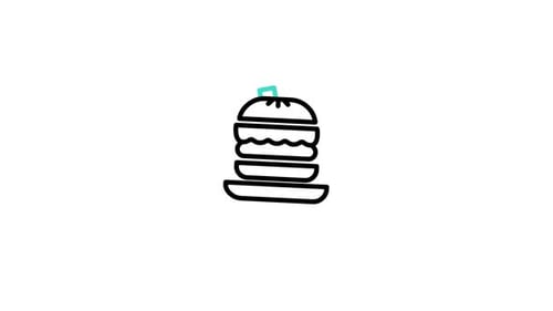 Minimalist Line Art Hamburger Drawing Reveal Animation