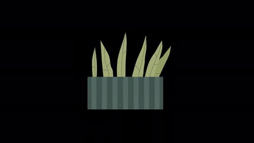 Animated Potted Plant Flat Design Element