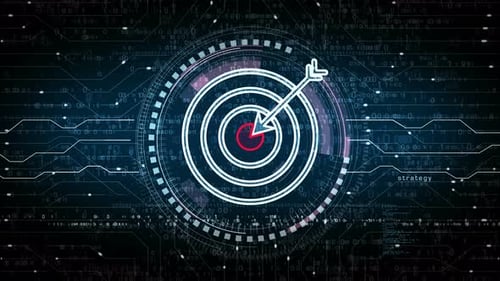 Target business strategy symbol loop digital concept