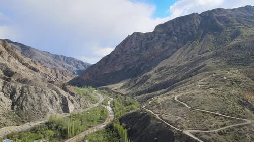 aerial mountains panoramic view
