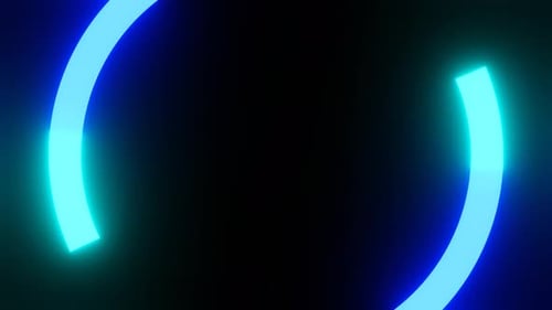Digital Neon Expanding Circles Loop Background Animation