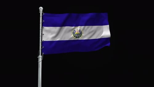 Waving El Salvador Flag Realistic Fabric Loop