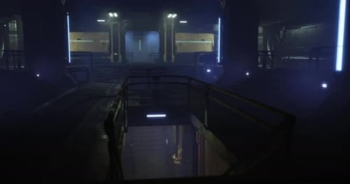 Futuristic Sci-Fi Hallway Fly-Through Intro