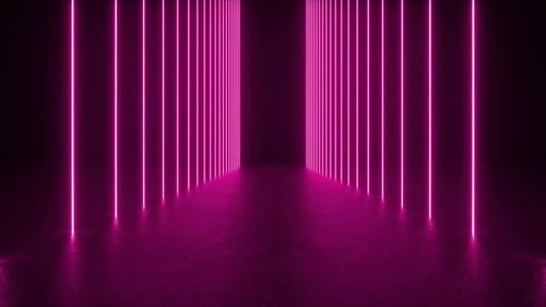 Pink Neon Light Tunnel Loop Background