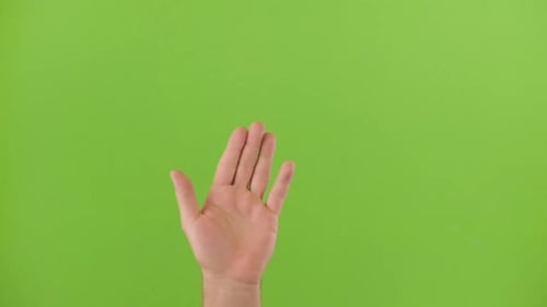 Hand Waving Slowly on Green Screen