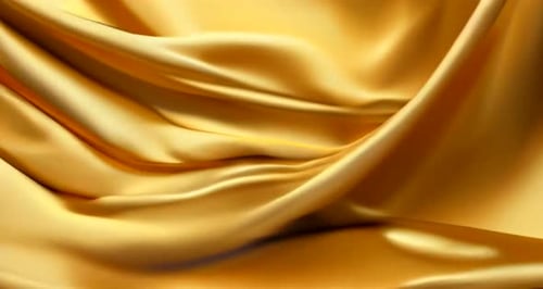 Elegant Golden Satin Fabric Waves Flowing Motion Background Loop