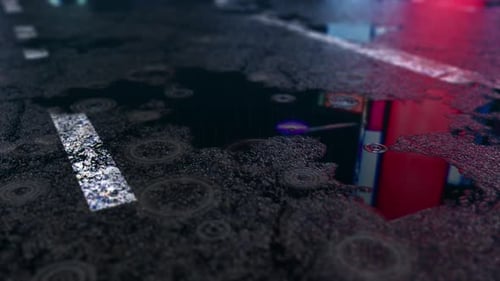 Paisaje de carretera lluvioso 3D V2
