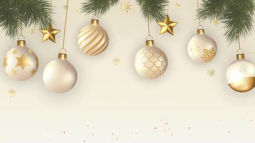 Elegant Christmas Ornaments and Stars Holiday Background