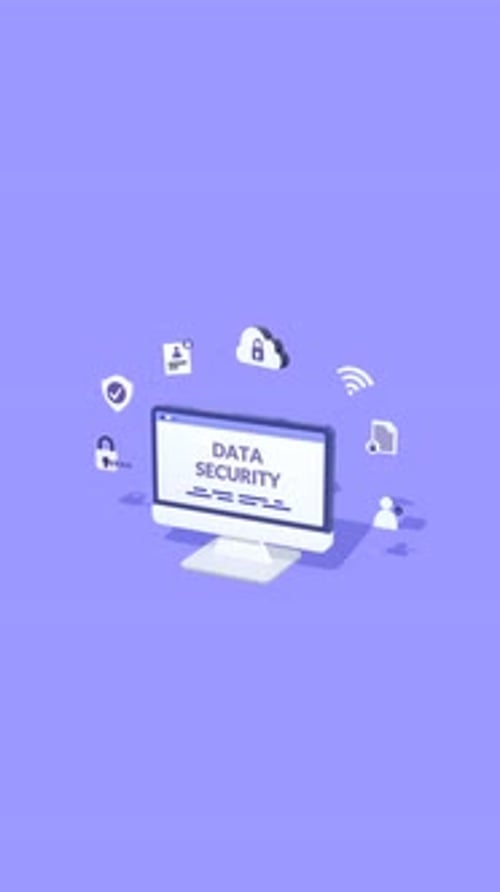 Data Privacy, Protection And Security Concepts Animation In Vertical Video Format.
