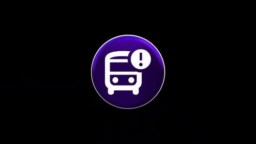 Spinning 3D Bus Warning Icon Animation