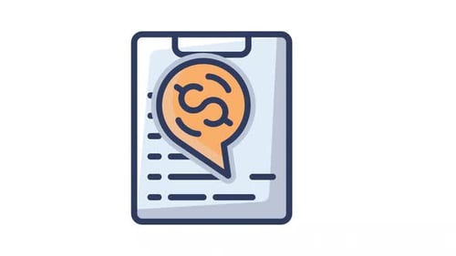 Animated Bill Icon with Dollar Sign Speech Bubble