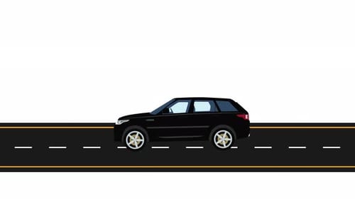 Black Car on Road Animation