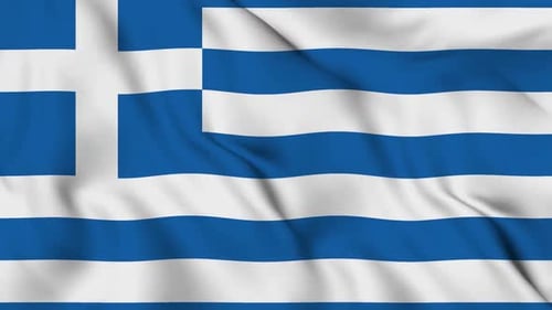 Waving Greek Flag Loop Animation